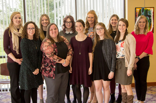 Alpha Chi inductees attended a banquet in their honor.
