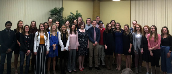 Fifty students were inducted into SBU's National Honor Society chapter of Phi Eta Sigma.