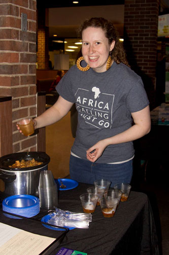 Julie Mpofu serves gango during Global Fest.