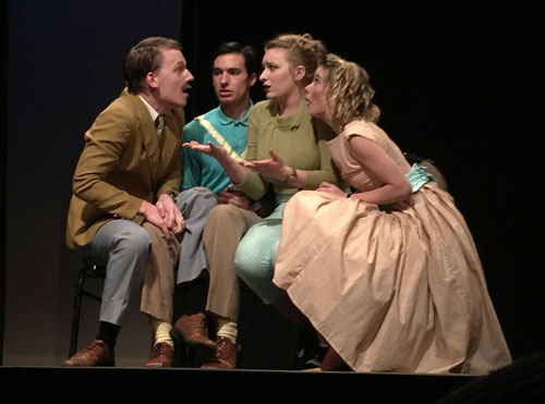 SBU theatre students present a scene from The Bald Soprano.