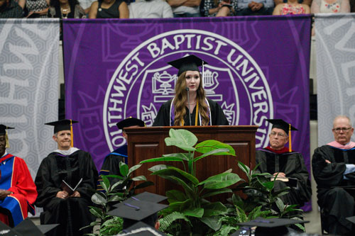 Mikayla Throne delivers senior speech