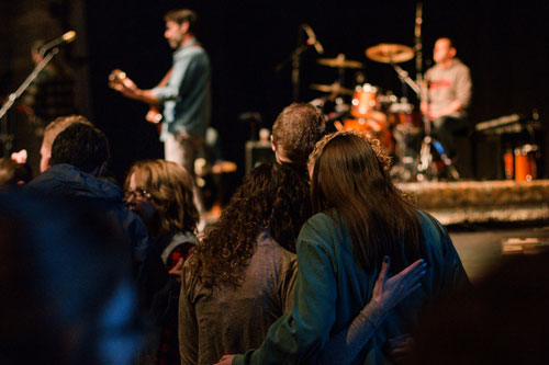 Students praying together