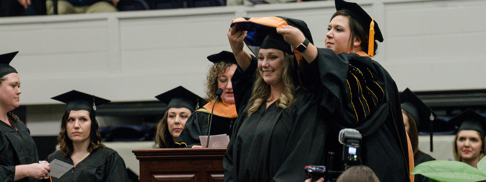 Nursing faculty member and student collaborate on a nursing exercise