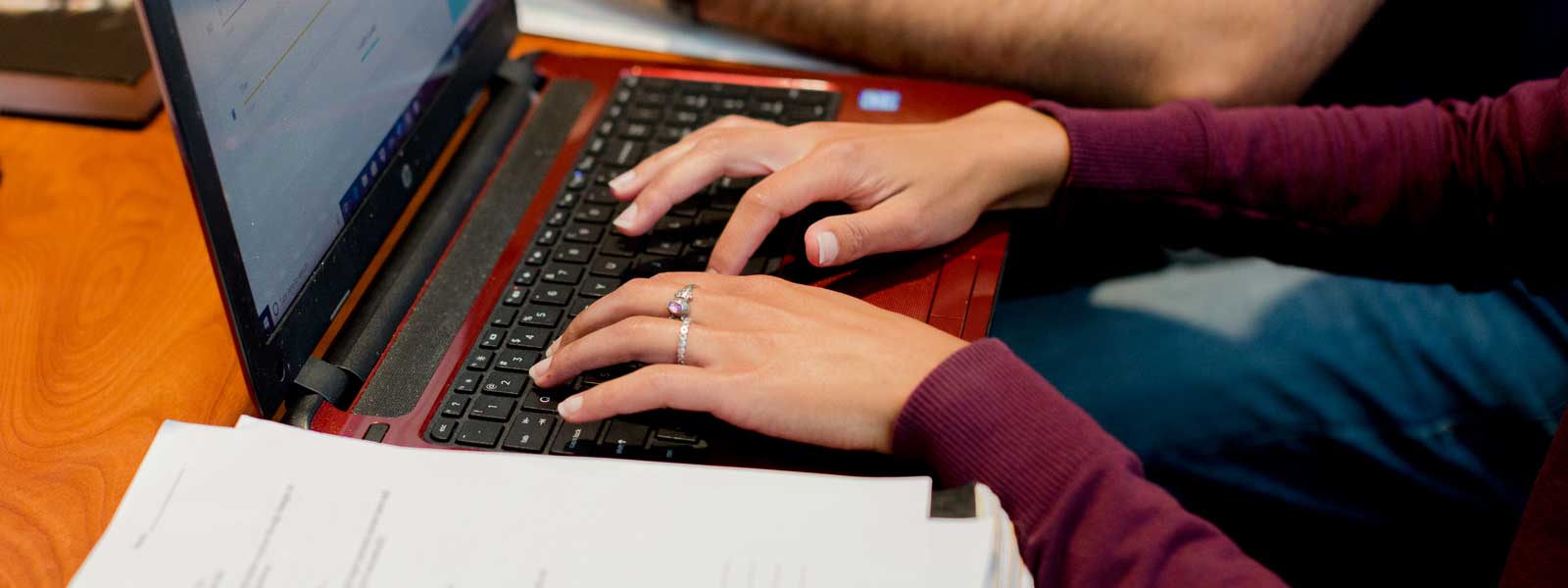 students working on laptops