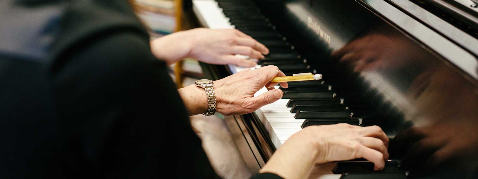 students playing recorders in music education course